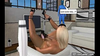 Play A sexy 3D babe is sucking and fucking painted a. people