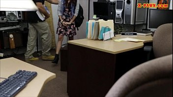 Play Nerd student sells her books and her twat at the pawnshop